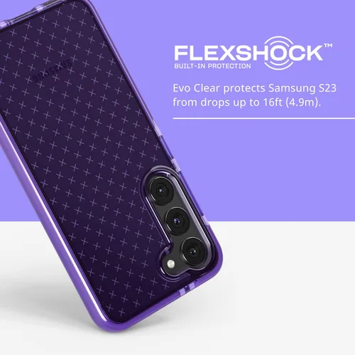Vista 3 de tech21 Evo Check - Funda para Samsung Galaxy S23, protección contra caídas de 16 pies, a prueba de golpes, resistente a los golpes y a los arañazos