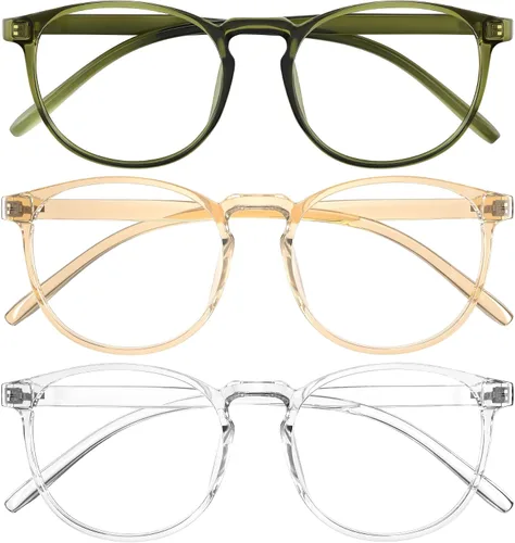 Vista 13 de Blue Light Glasses for Woman & Men - Anti Eyestrain Blue Light Blocking Glasses Lightweight Retro Gaming Glasses