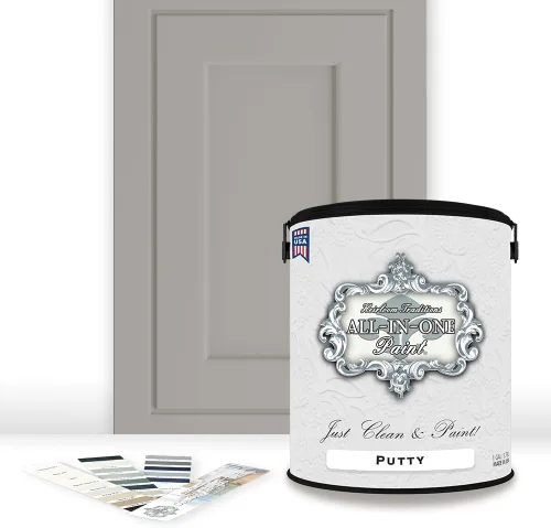 Vista 133 de Pintura TODO EN UNO, Abbey (gris cálido), Muestra de 8oz - Pintura duradera para gabinetes y muebles. Imprimación y capa superior incorporadas,