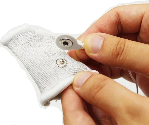 Vista 5 de E-stim Accesorios ajustables de hilo de plata conductor de tela para accesorios de masajeador de dedo de estimulación TENS