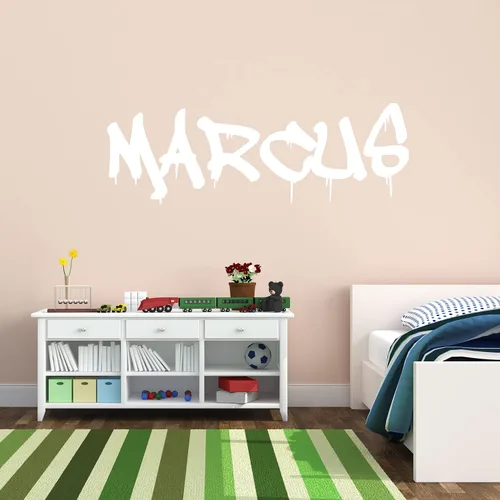 Vista 8 de VWAQ Calcomanía de pared personalizada con nombre de graffiti – Adhesivo decorativo de vinilo personalizado para niños, gráfico de hip hop, CSGN5