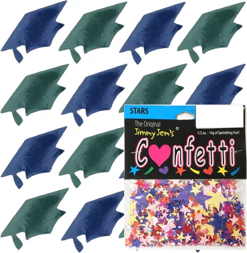 Vista 56 de Confetti Grad Cap Negro, Azul Marino Combo - 2 bolsas de media onza (1 oz)