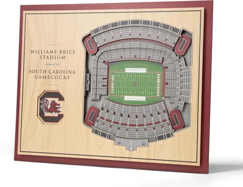 Vista 49 de YouTheFan - Póster para pared de la NCAA, vista de estadio en 3D de 5 niveles, Marrón