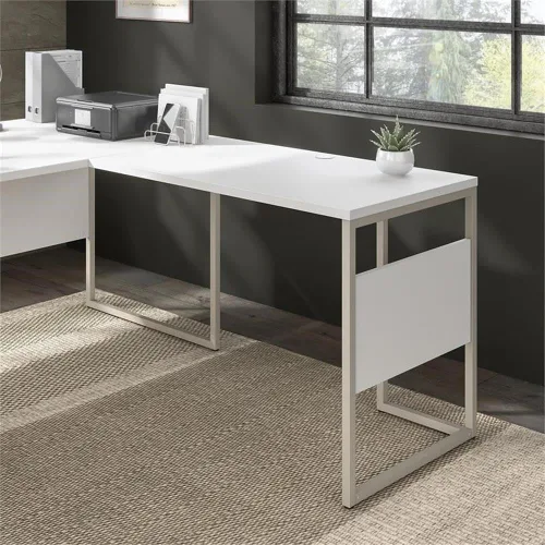 Vista 2 de Bush Business Furniture Hybrid 42 W x 24D Escritorio Return/Bridge en blanco