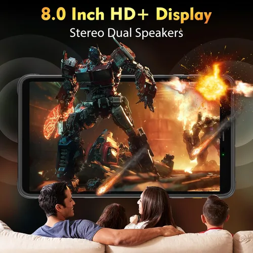 Vista 6 de Ulefone Armor Pad Pro Rugged Tablet, Octa Core 16 GB + 128 GB, 48 MP + 32 MP, 7650 mAh, tableta impermeable IP69K de 8 pulgadas, Android 13