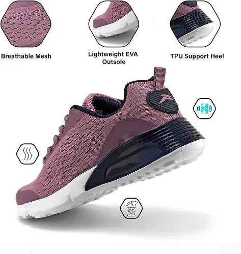 Vista 4 de RUNIC Tenis deportivos de malla transpirable para niños y niñas