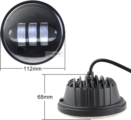 Vista 2 de Luz de cruce LED de 4-1/2- 4,5 pulgadas de motocicleta Daymaker para faros antiniebla de Harley Davidson, lámpara de luz antiniebla, proyector
