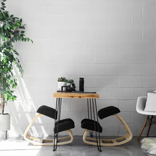 Vista 6 de Sleekform Escritorio de mesa plegable de madera y silla ergonómica arrodillada
