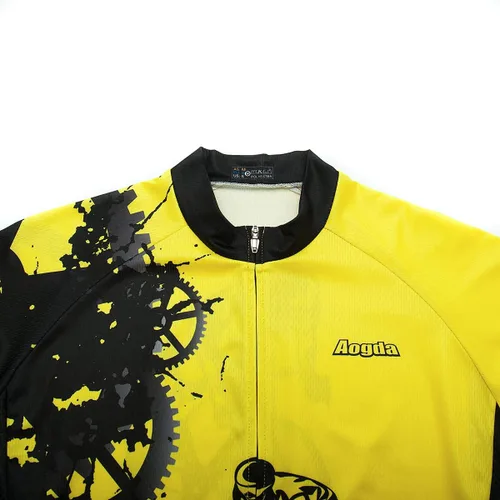 Vista 3 de Aogda Cycling Jersey Camisetas de ciclismo para hombre, ropa de manga corta para bicicleta