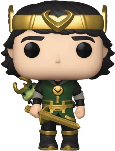 Vista 6 de POP Marvel: Loki - Kid Loki con cocodrilo Loki Pop! Figura de vinilo (empaquetado con funda protectora compatible con POP Box), multicolor, 3.75