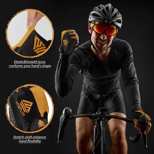 Vista 4 de Guantes de ciclismo, guantes de ciclismo, guantes de bicicleta para hombres y mujeres, con almohadilla antideslizante que absorbe los golpes