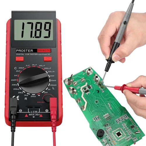 Vista 6 de Proster Medidor LCR - Probador de Resistencia de Inductancia y Capacitancia Multímetro con Autodescarga y Pantalla de Sobrecarga