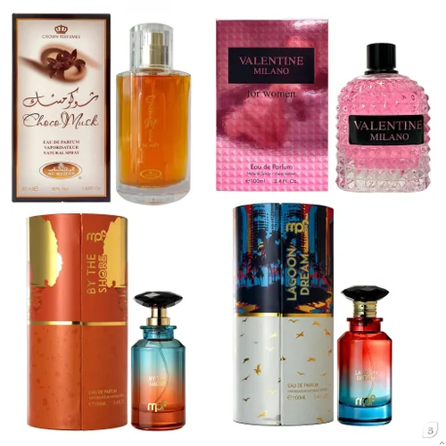 Vista 28 de AFLUXE Set de perfume para mujer, 4 piezas, colección Eau De Parfum de larga duración, almizcle Choco/Milano Mujer/6pm Rosa/7AM Fresh