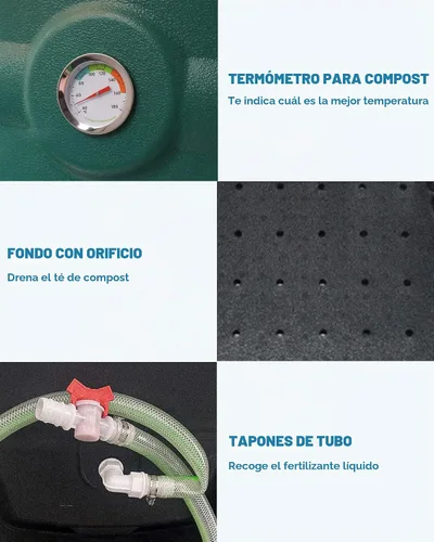Vista 5 de Cubo de compost aislado con sistema de ventilación - Compostaje rápido durante todo el año, con un reservorio en la parte inferior diseñado