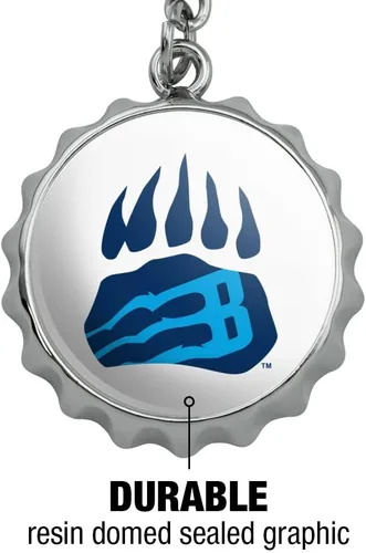 Vista 3 de GRAPHICS & MORE Bob Jones University Secondary Logo Keychain Chrome Plated Metal Pop Cap Bottle Opener
