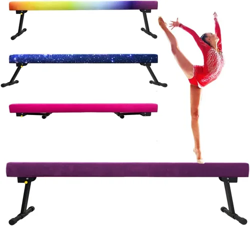 Vista 14 de Viga de equilibrio ajustable y plegable de gimnasia de 8 pies, equipo de gimnasio para el hogar, fácil de ensamblar y almacenar, no requiere Pnk