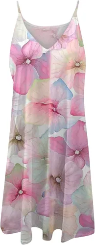 Vista 2 de Vestido de playa con cuello en V profundo para mujer, elástico, estampado de Pascua, vestido largo para ocultar el vientre