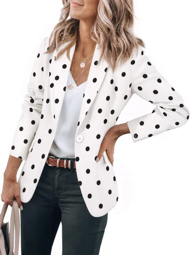 Vista 30 de Cicy Bell Blazers casuales para mujer, de manga larga, para el trabajo Albaricoque