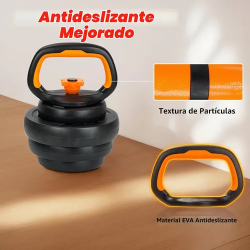 Vista 6 de Juego de mancuernas ajustables, juego de pesas de 66 libras, juego de mancuernas 4 en 1 con conector para barra, pesas rusas, soporte de flexión
