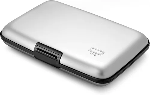 Vista 10 de ÖGON -DESIGNS- Portatarjetas de aluminio, protección RFID contra fraude y desmagnetización, billetera compacta, funda inteligente modelo STOCKHOLM V1