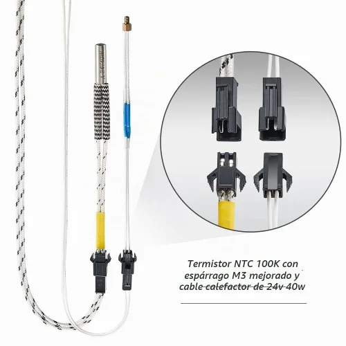 Vista 7 de 5Aplusreprap Ender 3 Hotend Upgrade: Termistor de Espárrago M3, Reemplazo Rápido, Compatible con Creality Ender 3 V2/Pro, Reemplazo de Hotend J-Head