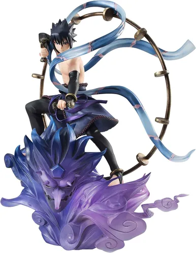 Vista 6 de MegaHouse Naruto Shippuden Sasuke Uchiha Raijin GEM Series Remix Figura de estatua