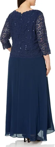 Vista 4 de Alex Evenings Vestido largo de noche para mujer con corpiño de encaje de lentejuelas