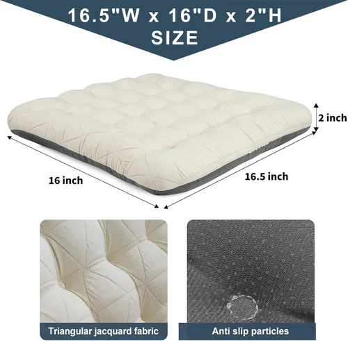 Vista 3 de BUYUE Good Support - Cojín para silla de oficina, jacquard de lujo con cojín de silicona antideslizante, acolchado para escritorio de computadora