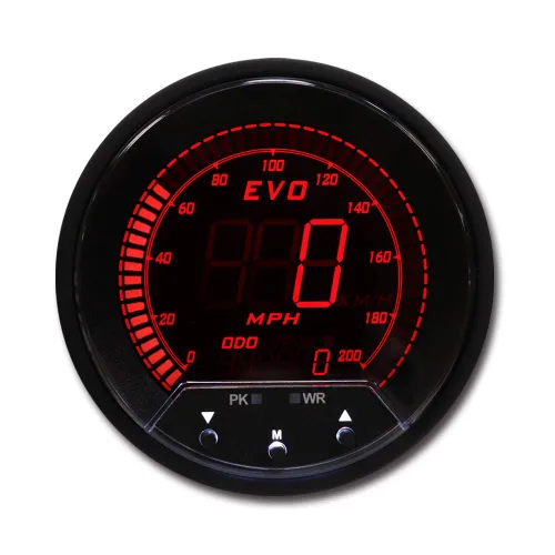 Vista 2 de MOTOR METER RACING Serie EVO 85mm 3-3/8" Velocímetro GPS Digital de 200 MPH LED Azul Rojo Blanco Verde Retroiluminación Función de Advertencia