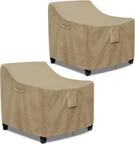 Vista 13 de PureFit Fundas para sillas de exterior, impermeables, para muebles de patio Negro