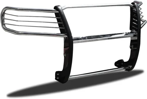 Vista 2 de Cepillo de rejilla de caballo negro, protector de parachoques modular de acero inoxidable compatible con Honda Pilot-17H151402MSS 2016-2022