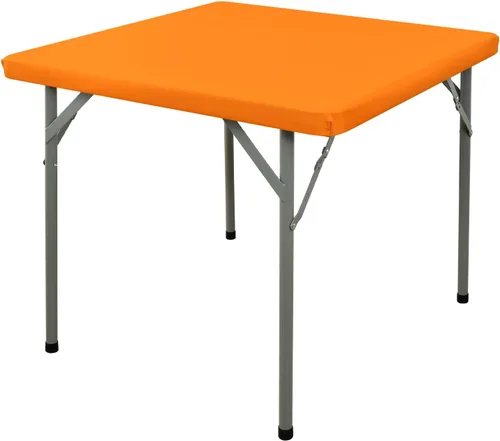 Vista 40 de Mantel Cuadrado Elástico Ajustable, Cubierta de Mesa de Poliéster Resistente al Viento, Mantel Resistente a Rayones y Lavable para Mesas Plegables