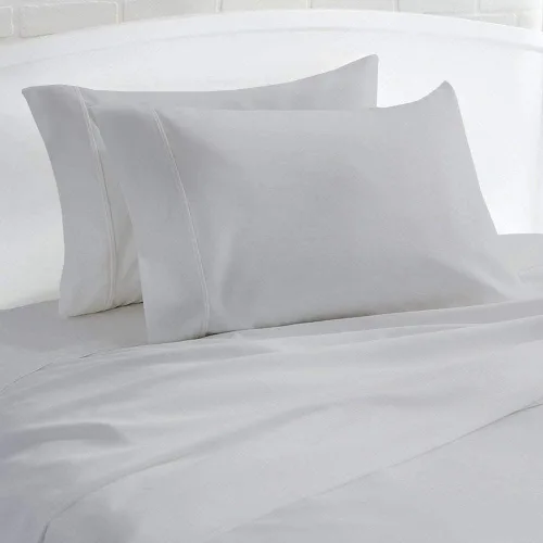 Vista 11 de Juego de 2 fundas de almohada de 1000 hilos 100% algodón egipcio, 100% algodón de fibra larga, transpirable, suave tejido satinado, fundas de Gris