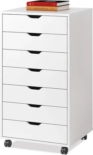 Vista 9 de DEVAISE - Cajonera móvil con 7 cajones para oficina y ropero