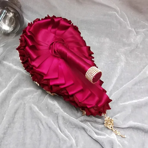Vista 5 de YIFUwedding - Ramo de gota de agua para novia, color rojo vino, azul marino, propuesta de joyería de lujo, para dama de honor, novio, ramillete
