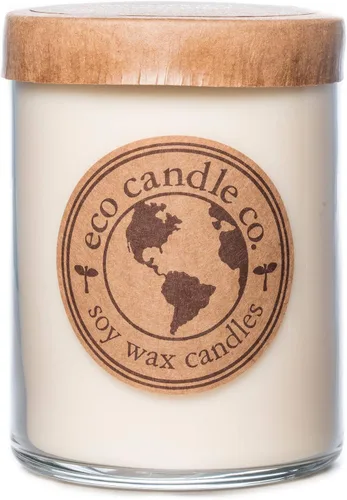Vista 86 de ECO CANDLE CO. Vela reciclada, té negro y miel, 6 oz. - Aromas de té picante, nuez moscada, miel y naranja - 100% cera de soja, sin plomo, etiqueta