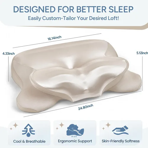 Vista 6 de PUNOMO Almohada cervical para el cuello, almohada ergonómica de espuma