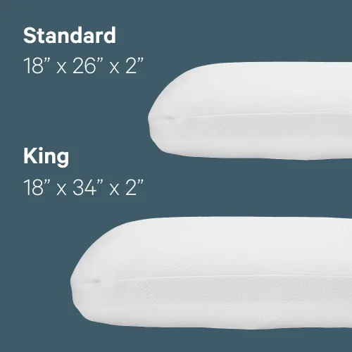 Vista 4 de Almohada de espuma viscoelástica de Casper Sleep Essential con enfriamiento, tamaño estándar – Espuma viscoelástica firme con cubierta