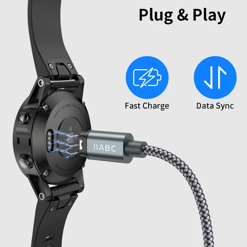 Vista 3 de IIABC Cable de carga compatible con Garmin Watch, paquete de 2 cables de carga USB de 3.3 pies para Garmin Fenix 5 5S Plus 6 6S 6X Pro 7 7S 7X