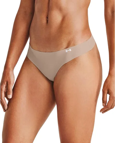 Vista 4 de Under Armour Tanga elástica pura para mujer, paquete de 3