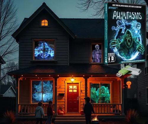 Vista 17 de AtmosFX® Spooky Halloween Hollusion Vol 1 Decoración digital en USB Incluye 8 efectos de video Atmosfx para Hallloween