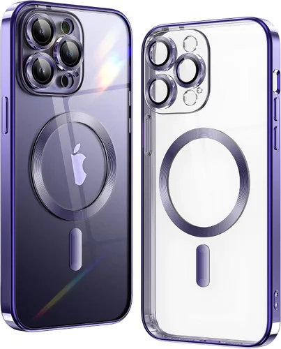 Vista 18 de Matallic - Funda transparente brillante para iPhone 11, compatible con Magsafe con protección completa de cámara chapada