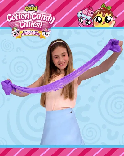 Vista 4 de Oosh – Slime de Cotton Candy Cuties perfumado, esponjoso y elástico, con juguete coleccionable de Cuties