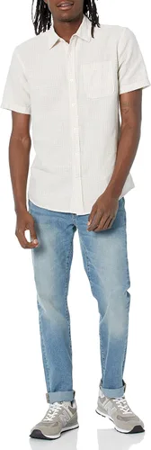 Vista 5 de Tienda Essentials Camisa de algodón de lino de manga corta para hombre