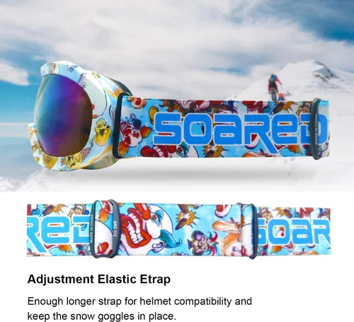 Vista 5 de Gafas de esquí para niños, gafas de snowboard para niños de 3 a 12 años