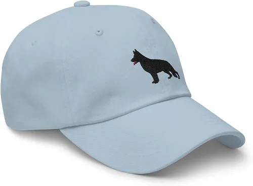 Vista 3 de Perro Pastor Alemán Negro Dueño Bordado Papá Sombrero Gorra Ropa Regalo