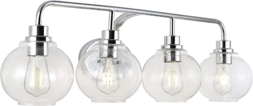 Vista 10 de JONATHAN Y Lámpara de pared LED de bronce aceitado de 6.5 pulgadas para baño, pantalla de vidrio sembrado transparente, accesorio industrial