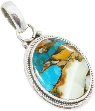 Vista 23 de Colgante de plata de ley 925 Joyería de plata hecha a mano para mujer, colgante de piedras preciosas naturales, regalo perfecto para ella
