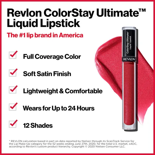Vista 3 de Lápiz labial líquido Revlon ColorStay Ultimate, TOP TOMATO 050 Top Tomate