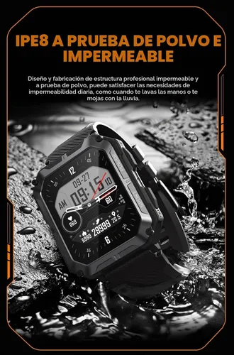 Vista 9 de Gravity C20 Pro - Reloj inteligente resistente de 1.83 pulgadas, resistente al agua IP68, llamada Bluetooth, voz AI, más de 100 modos deportivos
